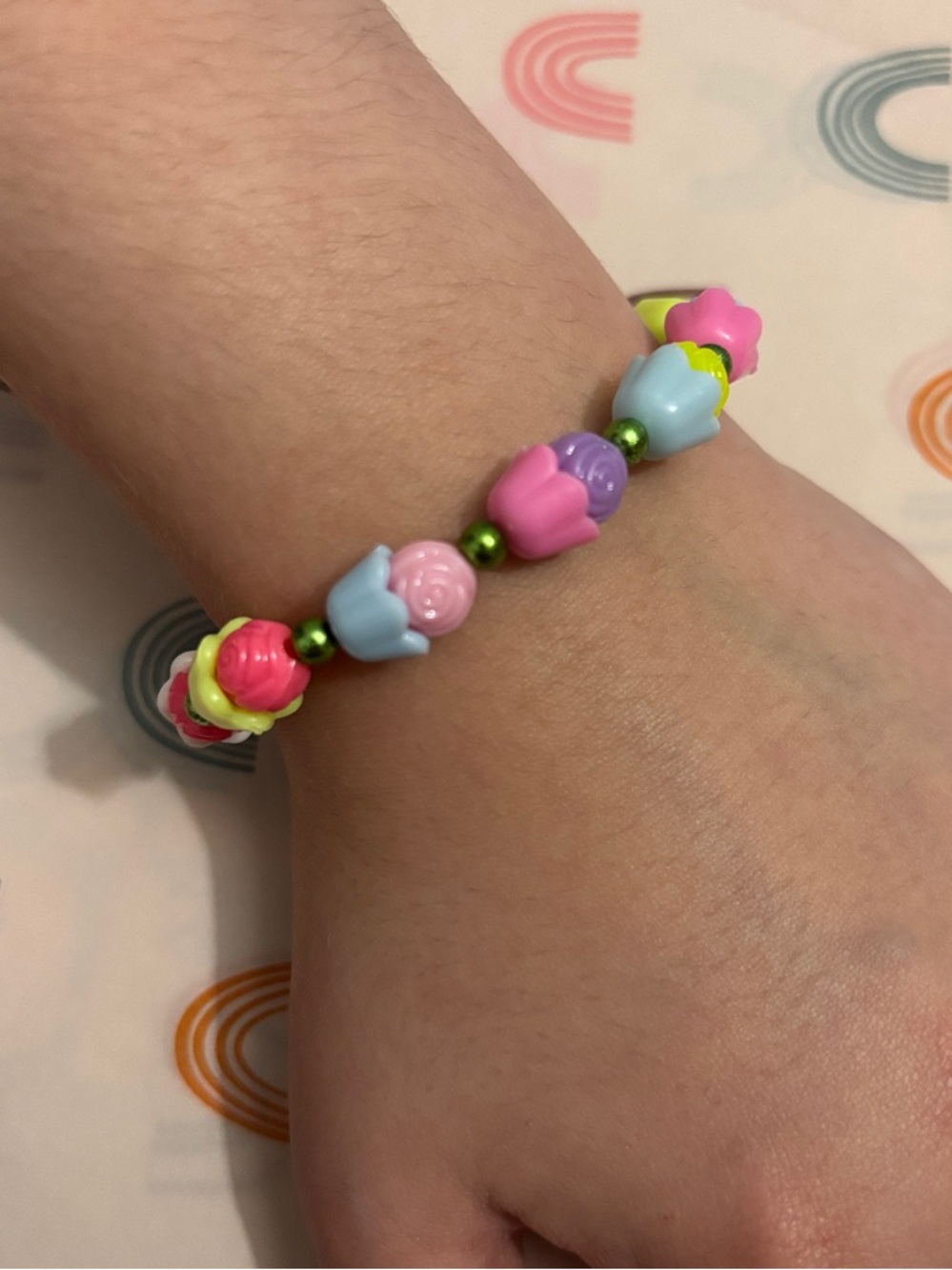Kids Cupcake Floral Bead Bracelet - Multicolor